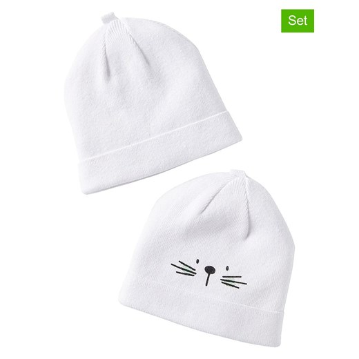 vertbaudet Czapki beanie (2 szt.) w kolorze białym ze sklepu Limango Polska w kategorii Czapki dziecięce - zdjęcie 178269927