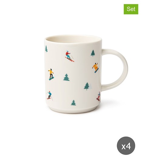 Trendy Kitchen by EXCÉLSA Kubki (4 szt.) &quot;Cortina&quot; w kolorze białym do Trendy Kitchen By Excélsa onesize wyprzedaż Limango Polska