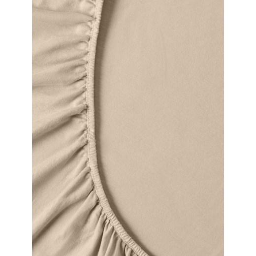 Sinsay - Prześcieradło bawełniane jersey z gumką - beżowy Sinsay One Size Sinsay