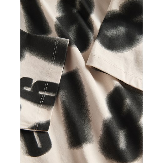 Reserved - T-shirt oversize z nadrukiem - kremowy Reserved 158/164 (12-13 lat) Reserved