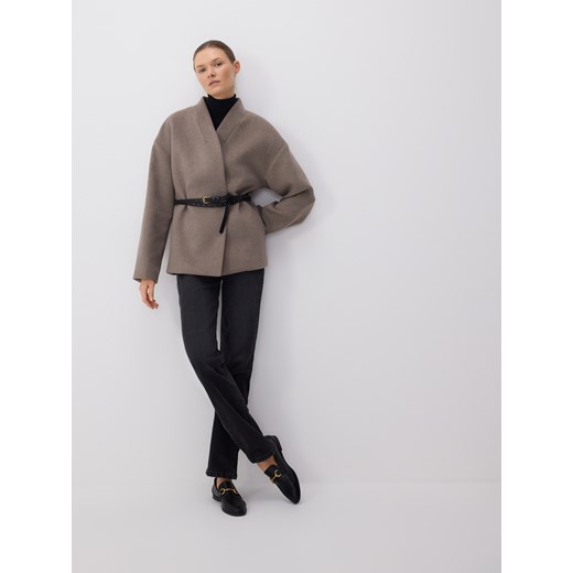 Reserved - Kurtka z dodatkiem wełny - brązowy ze sklepu Reserved w kategorii Kurtki damskie - zdjęcie 178276256