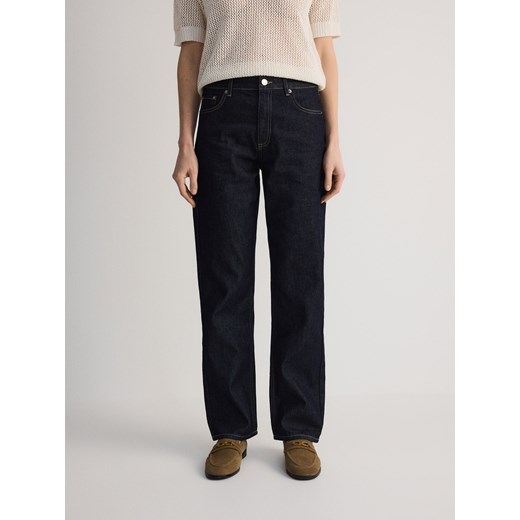 Reserved - Jeansy straight leg - granatowy Reserved 42 Reserved