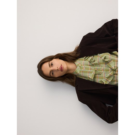 Reserved - Bawełniana koszula w kratę - zielony Reserved L Reserved