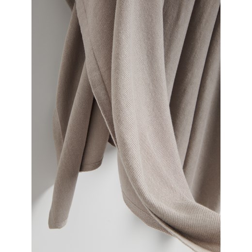 Reserved - Dzianinowe poncho z bawełną - brązowy Reserved ONE SIZE Reserved