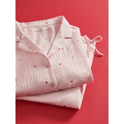 Reserved - Dwuczęściowa piżama w serca - pastelowy róż ze sklepu Reserved w kategorii Piżamy damskie - zdjęcie 178279076