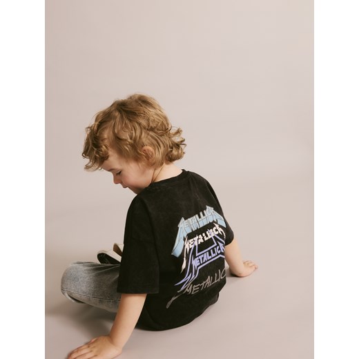 Reserved - Bawełniany t-shirt Metallica - ciemnoszary Reserved 80 (9-12 m.) okazyjna cena Reserved