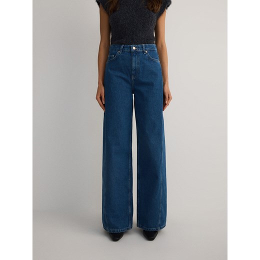 Reserved - Jeansy wide leg - niebieski Reserved 38 wyprzedaż Reserved