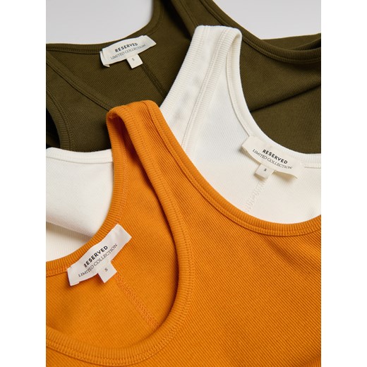 Reserved - Bawełniany top - biały Reserved M Reserved