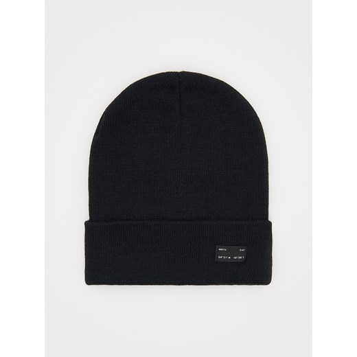 Reserved - Czapka beanie z naszywką - czarny ze sklepu Reserved w kategorii Czapki zimowe męskie - zdjęcie 178280067