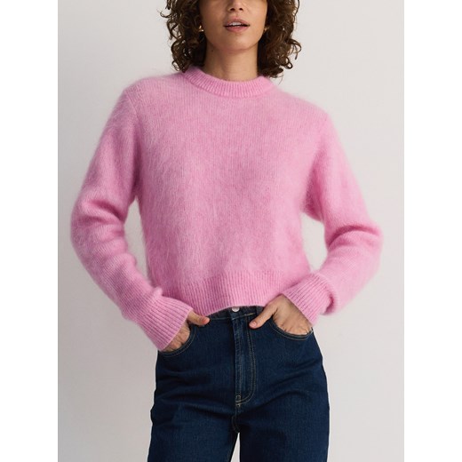 Reserved - Sweter z moherem i wełną - różowy Reserved M Reserved
