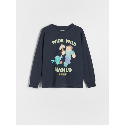 Reserved - Longsleeve Minecraft - ciemnoszary ze sklepu Reserved w kategorii T-shirty chłopięce - zdjęcie 178280786