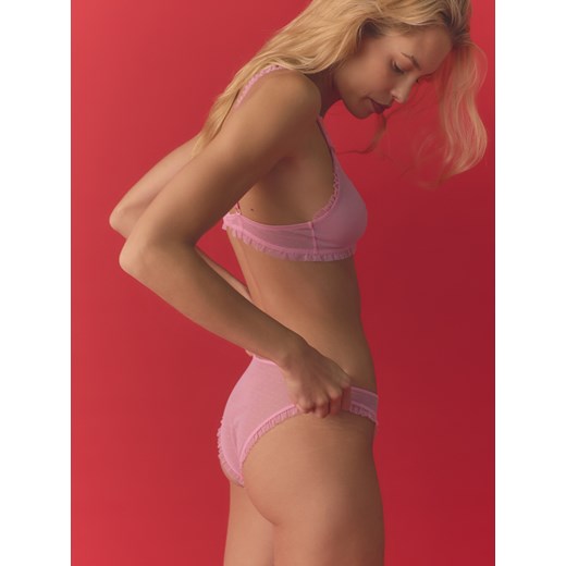 Reserved - Siateczkowe majtki bikini - różowy Reserved L Reserved