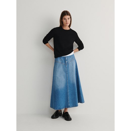 Reserved - Jeansowa spódnica maxi - niebieski Reserved M Reserved okazja