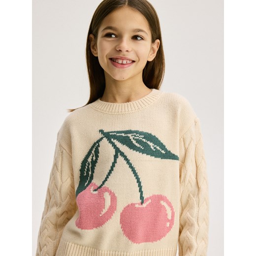 Reserved - Sweter z aplikacją - wielobarwny ze sklepu Reserved w kategorii Swetry dziewczęce - zdjęcie 178281549