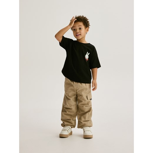 Reserved - T-shirt oversize Miffy - czarny Reserved 86 (12-18 m.) Reserved
