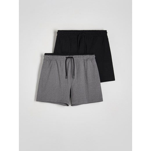 Reserved - Szorty piżamowe 2 pack - czarny ze sklepu Reserved w kategorii Piżamy męskie - zdjęcie 178281845