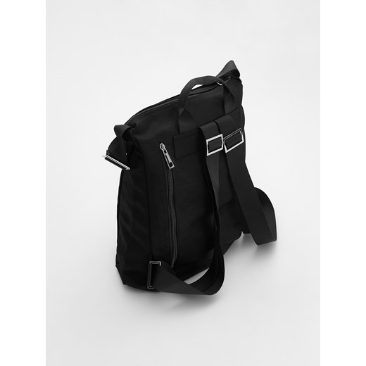 Reserved - Plecak z błyszczącą fakturą - czarny Reserved ONE SIZE Reserved