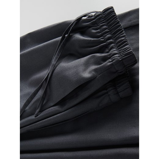 Reserved - Szerokie spodnie z wiązaniem - jasnoszary Reserved M Reserved