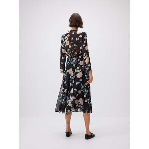 Reserved - Wzorzysta sukienka z wiązaniem - wielobarwny Reserved S Reserved