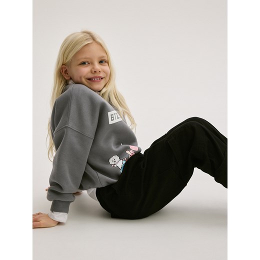 Reserved - Spodnie z łańcuszkiem - czarny Reserved 122 (6-7 lat) Reserved