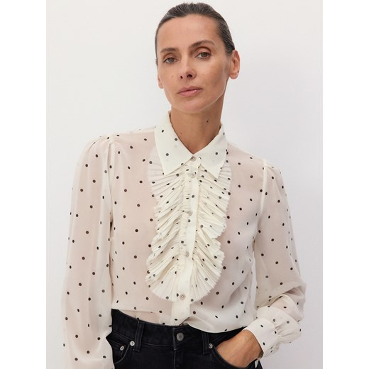 Reserved - Koszula z żabotem - złamana biel Reserved M Reserved promocja