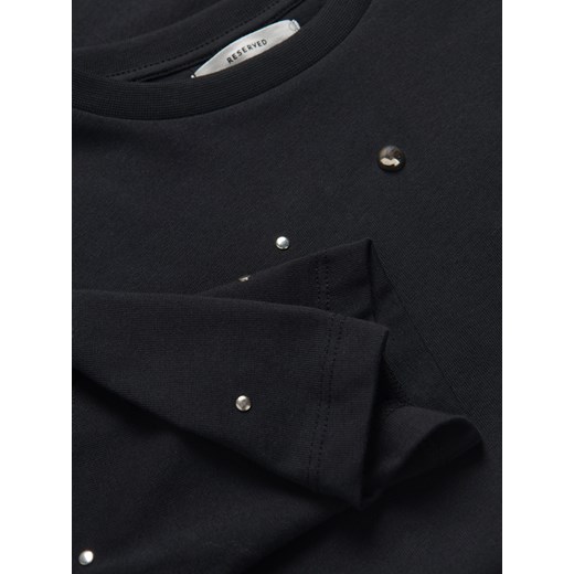 Reserved - T-shirt oversize z nitami - czarny Reserved L Reserved