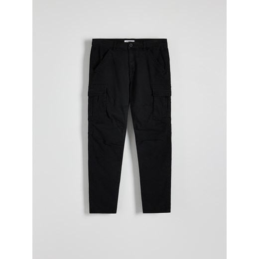 Reserved - Spodnie cargo slim fit - czarny ze sklepu Reserved w kategorii Spodnie męskie - zdjęcie 178285446