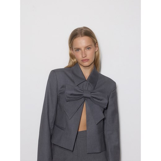 Reserved - Krótka marynarka z kokardą - szary Reserved M wyprzedaż Reserved