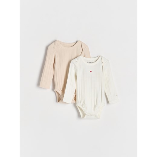 Reserved - Prążkowane body 2 pack - złamana biel ze sklepu Reserved w kategorii Odzież dla niemowląt - zdjęcie 178288178