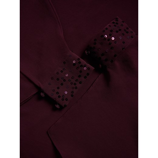 Reserved - Ponczo z cekinami - mahoniowy Reserved L/XL Reserved