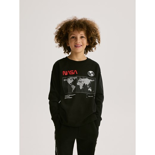 Reserved - Koszulka longsleeve NASA - czarny Reserved 134 (8 lat) Reserved