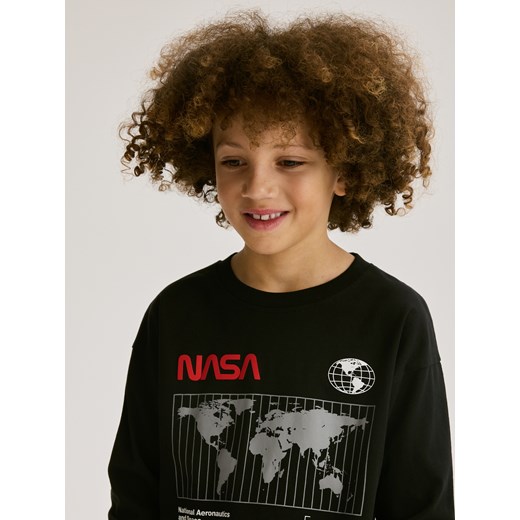 Reserved - Koszulka longsleeve NASA - czarny Reserved 164 (13 lat) Reserved