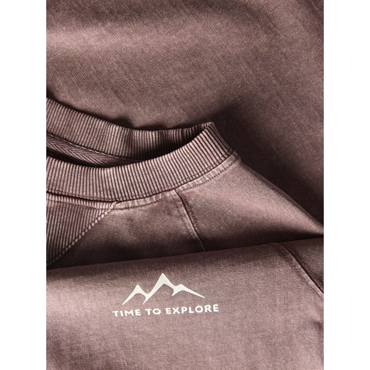 Reserved - Bawełniany longsleeve z nadrukiem - ciemnobrązowy Reserved 140 (9 lat) Reserved