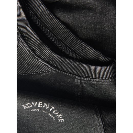Reserved - Bawełniany longsleeve z nadrukiem - czarny Reserved 128 (7-8 lat) Reserved