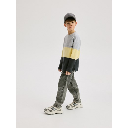 Reserved - Strukturalny longsleeve - jasnoszary Reserved 140 (9 lat) Reserved