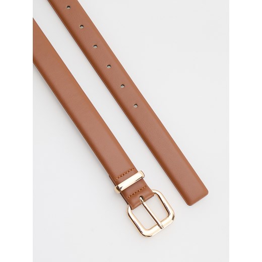 Reserved - Pasek z kwadratową klamrą - brązowy Reserved XS Reserved