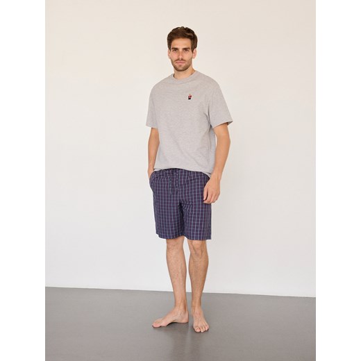 Reserved - Dwuczęściowa piżama z haftem - ciemnoszary Reserved S Reserved