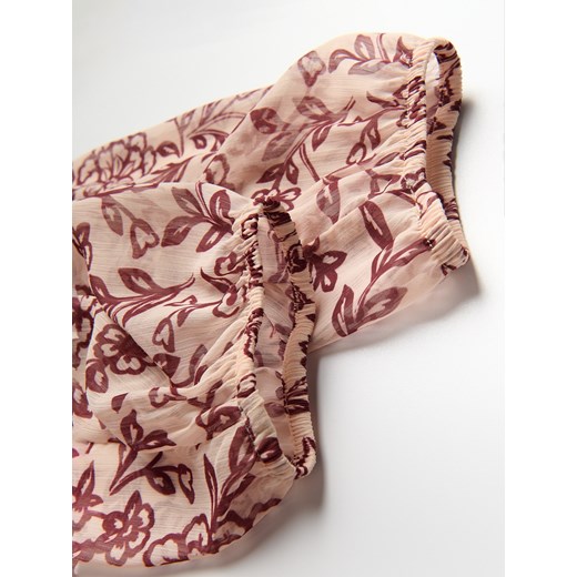 Sukienka Reserved z dekoltem w serek z długim rękawem midi 