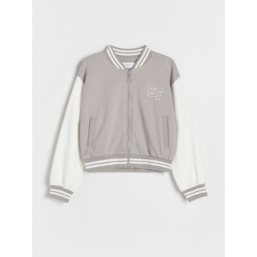 Reserved - Rozpinana bluza bomber - ciemnoszary ze sklepu Reserved w kategorii Bluzy dziewczęce - zdjęcie 178291045