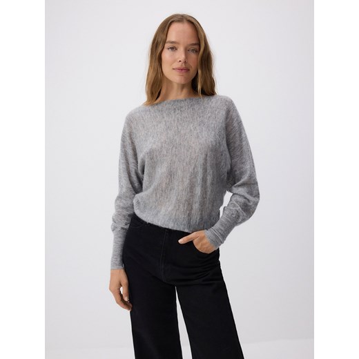 Reserved - Sweter z wełną i domieszką alpaki - szary ze sklepu Reserved w kategorii Swetry damskie - zdjęcie 178291467