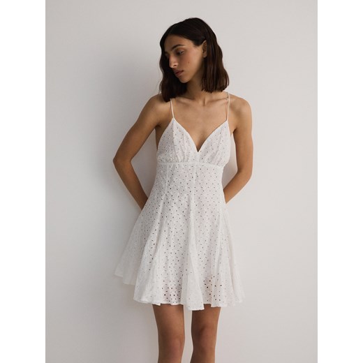 Reserved - Sukienka z bawełny - złamana biel Reserved XL okazja Reserved