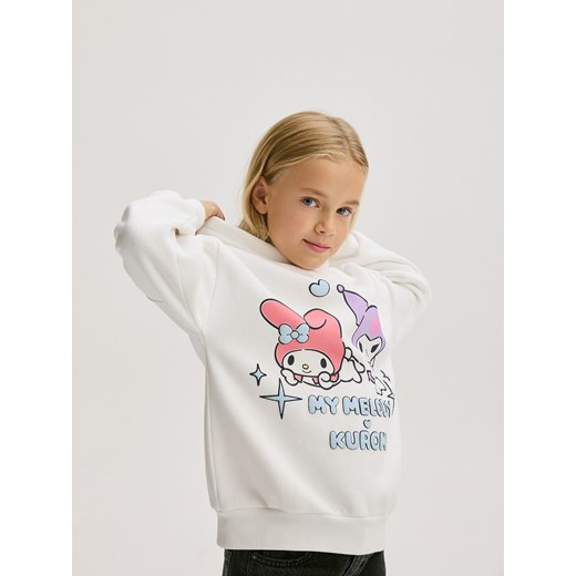 Reserved - Bluza z kapturem Kuromi i My Melody - złamana biel ze sklepu Reserved w kategorii Bluzy dziewczęce - zdjęcie 178291716