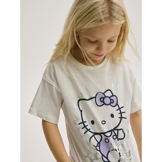 Reserved - T-shirt Hello Kitty - złamana biel ze sklepu Reserved w kategorii Bluzki dziewczęce - zdjęcie 178291875