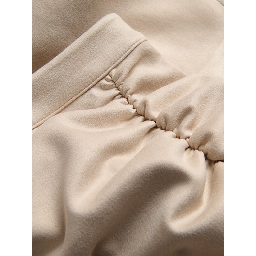 Reserved - Spódnica mini z marszczeniem - beżowy Reserved XS Reserved
