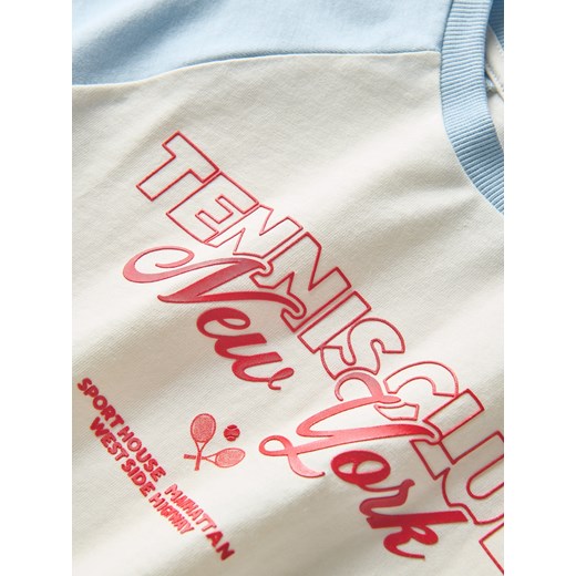 Reserved - Bawełniany t-shirt z nadrukiem - złamana biel Reserved 134/140 (8-9 lat) Reserved