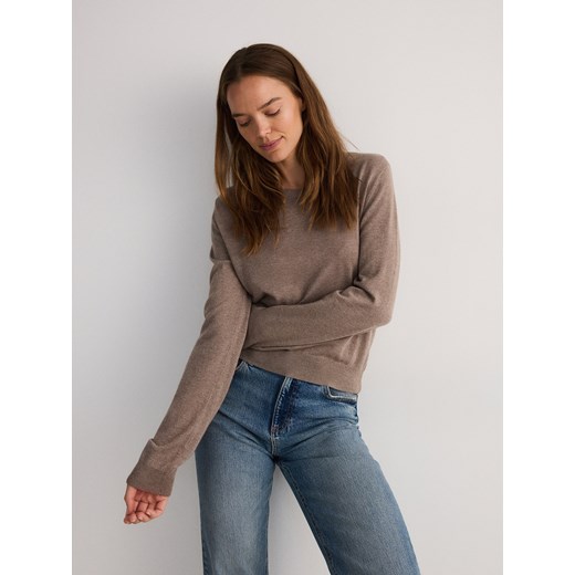Reserved - Sweter z wełną - brązowy ze sklepu Reserved w kategorii Swetry damskie - zdjęcie 178292917