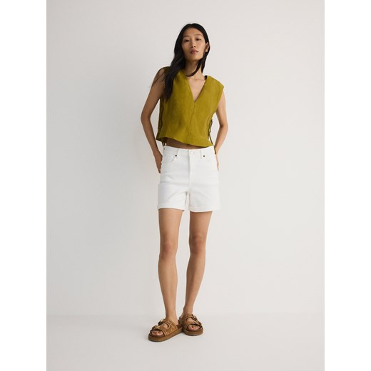 Reserved - Szorty jeansowe - biały Reserved 40 okazyjna cena Reserved