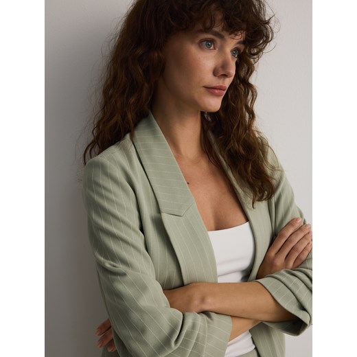 Reserved - Marynarka z marszczonymi rękawami - miętowy Reserved L Reserved