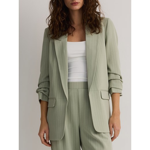 Reserved - Marynarka z marszczonymi rękawami - miętowy Reserved M Reserved