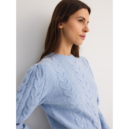 Reserved - Sweter z warkoczowym splotem - jasnoniebieski Reserved L promocja Reserved